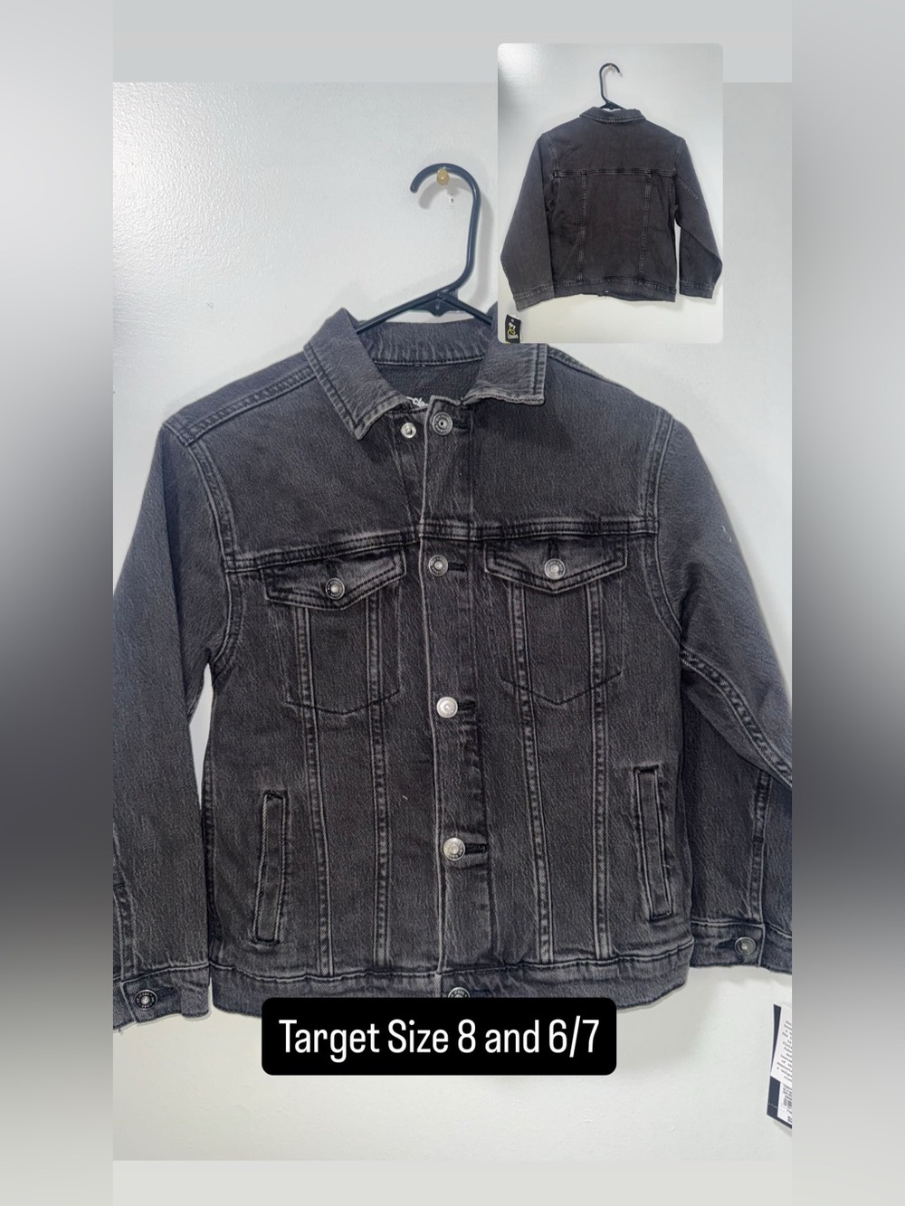 Target Kids Black Washed Denim Jean Jacket